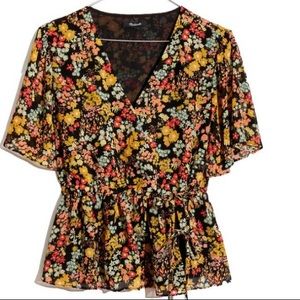 Madewell Flower Garden Peplum Top